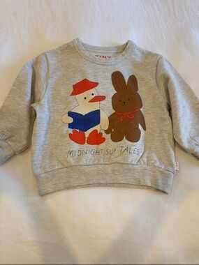 Tiny Grey 'Midnight Sun Tales' Kids Graphic Sweatshirt